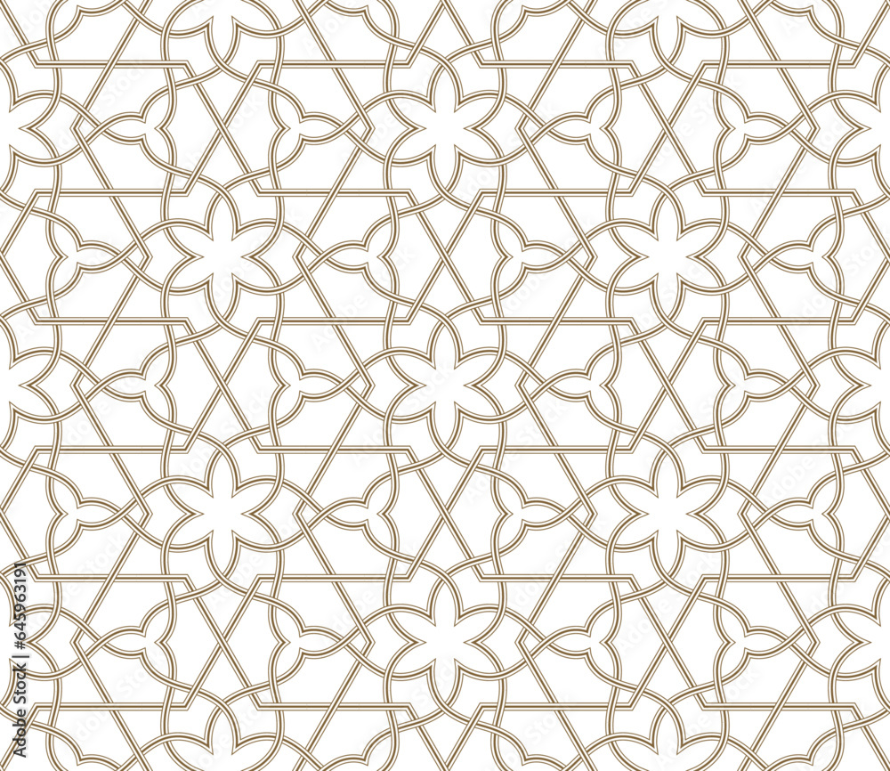 Seamless Geometric design Pattern, Arabic wallpaper, Vector illustration