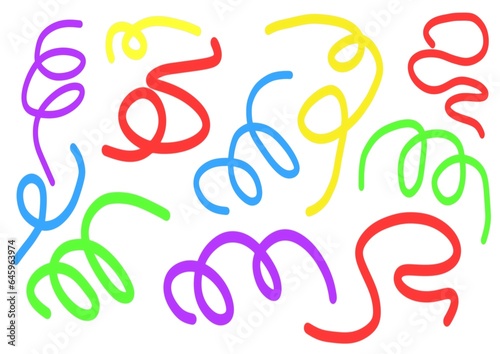 set of different multi-colored doodles, illustration
