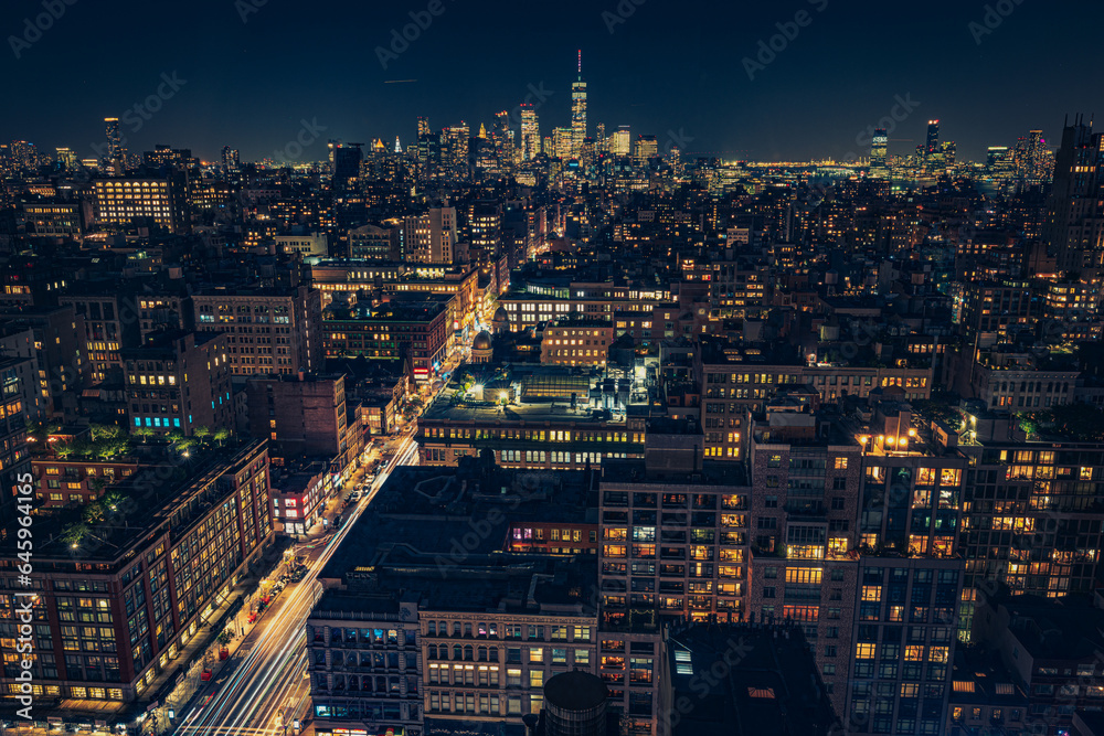 Obraz premium Manhattan Skyline by night