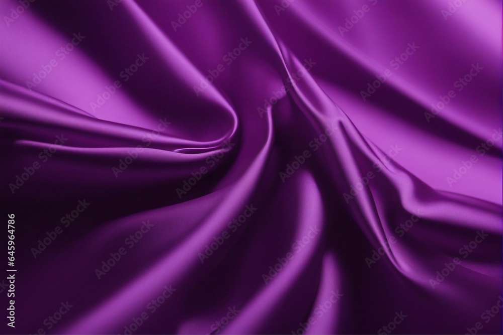 Fototapeta premium Beautiful flat purple silk surface smooth in the center and wrinkled in the top upper left and bottom
