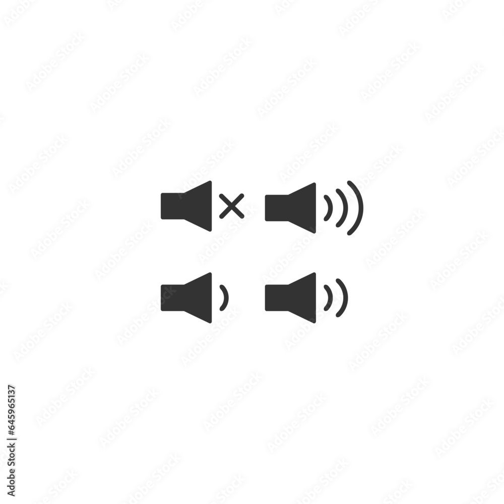 Speaker icon set vector. Volume icon. Loudspeaker icon vector Speaker icon set vector. Volume icon. Loudspeaker icon vector