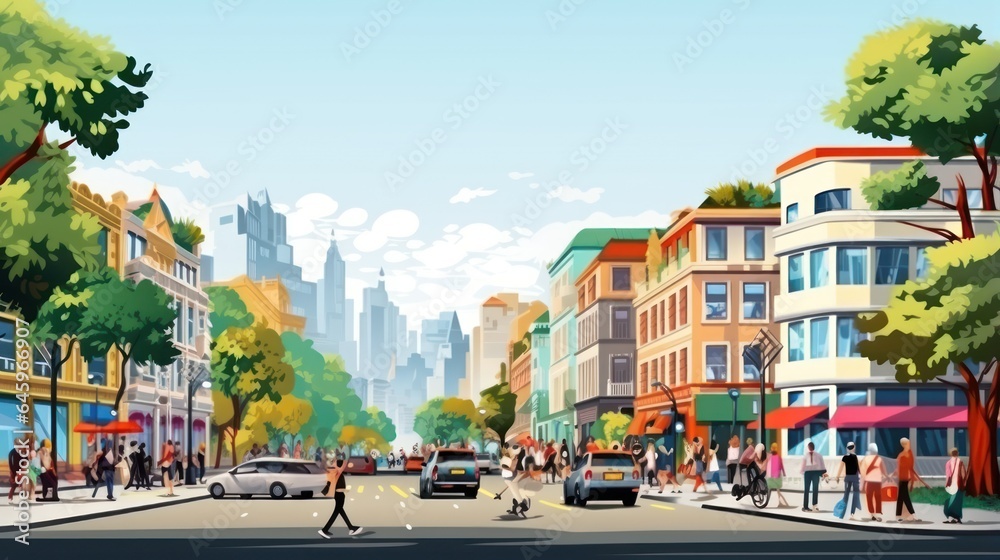 Obraz premium street in the city. Generative AI