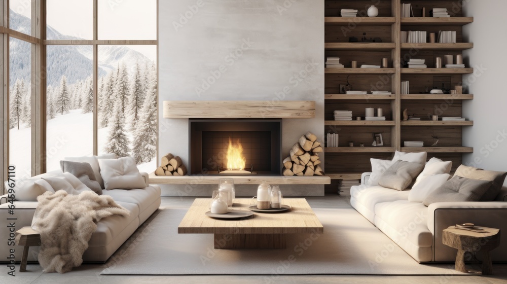 modern living room. Generative AI modern living room. Generative AI