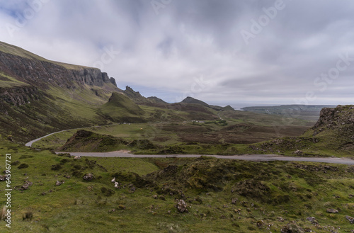 The Quiraing hills on Isle of Skye. photo