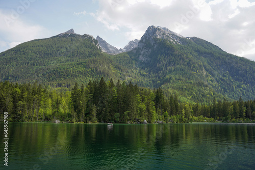 lake in the mountains of bavaria in germany next to the austrian border