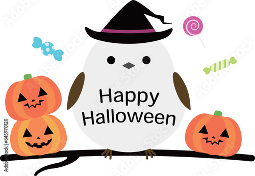 ハロウィンの仮装をしたシマエナガのアイコン