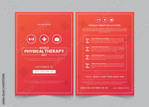Set of world physical therapy day  instagram square banner and stories template  eps vector illustration eps 10