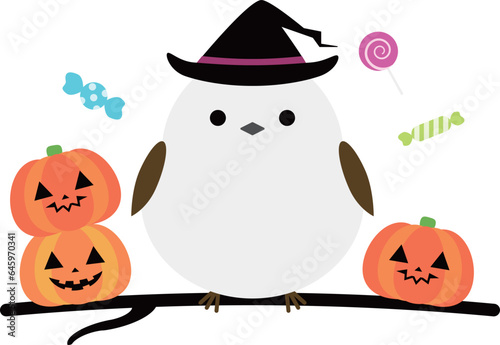 ハロウィンの仮装をしたシマエナガのアイコン