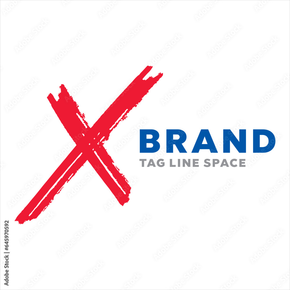 Obraz premium Letter X Red Cross Vector Logo