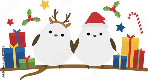 クリスマスを楽しむシマエナガのアイコン