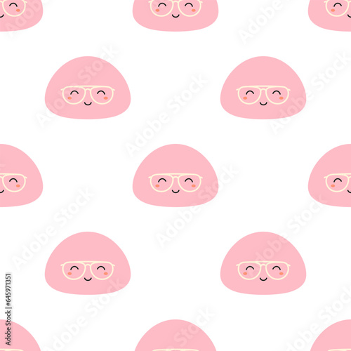 cartoon seamless pattern with mochi character