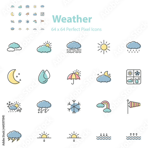 set of weather icons, climate, cloud