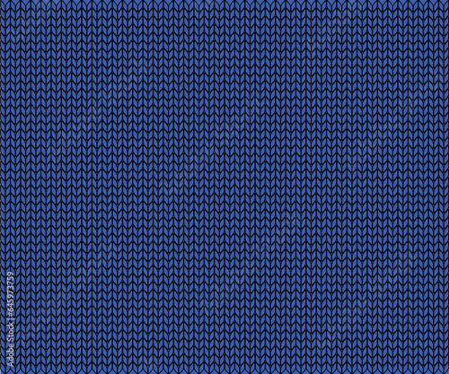winter Christmas background in the texture of a warm blue knitted sweater