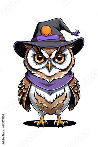 An intricately designed owl t-shirt graphic, the owl's wings spread wide as if in mid-flight, feathers rendered with meticulous detail, vibrant and contrasting colors depicting the owl, Generative Ai