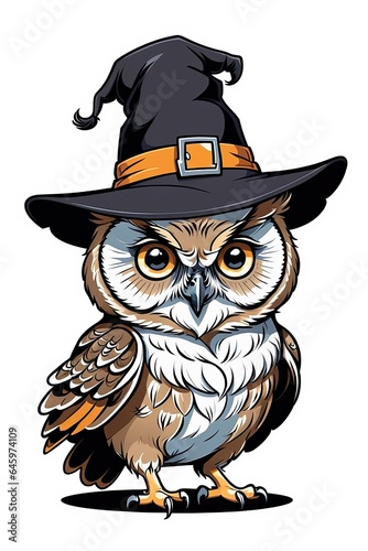 An intricately designed owl t-shirt graphic, the owl's wings spread wide as if in mid-flight, feathers rendered with meticulous detail, vibrant and contrasting colors depicting the owl, Generative Ai