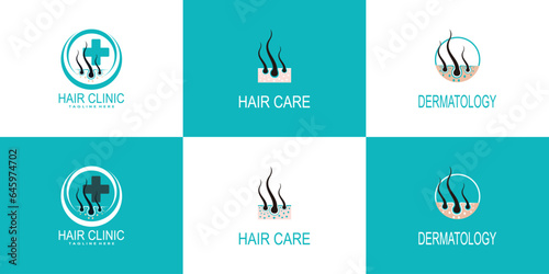 hair care logo design collection with modern  and creative concept  premium vector