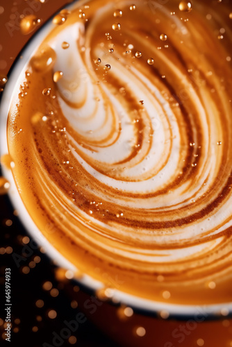 latte beverage close-up shot - generative ai