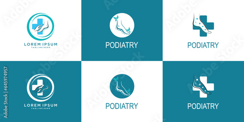 podiatry logo design collection with creative concept design premium vector