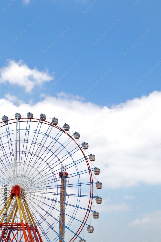 a Ferris wheel in the sky