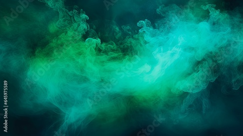 Ink Water Haze Texture on Fantasy Night Sky Background with Blue and Green Shiny Steam Cloud and Glitter Blend