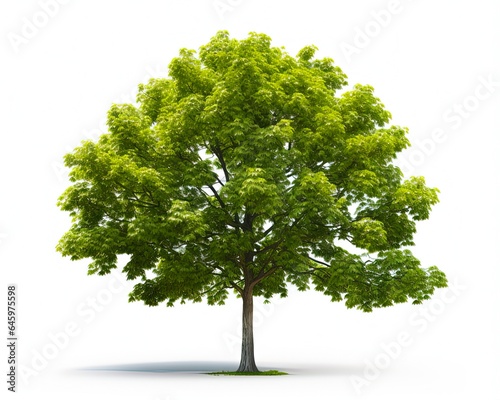 Isolated Hackberry Tree Render on White Background with Summer Green Foliage and Leafy Branches in 3D. A Nature Lover s Dream