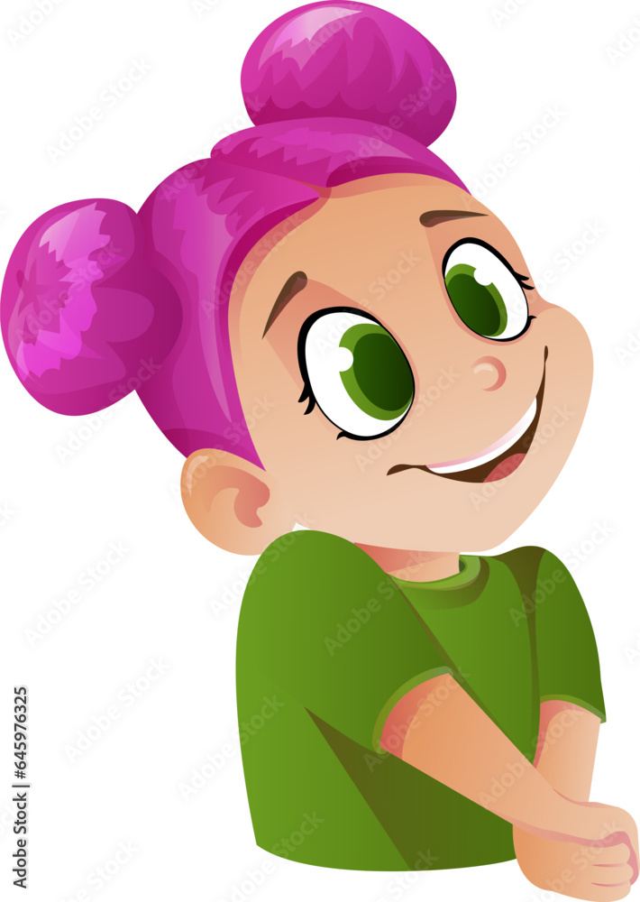 Embarrassed girl. Cute cartoon shy girl, vector clip art illustration. Embarrassed girl. Cute cartoon shy girl, vector clip art illustration.