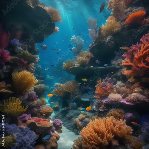 A surreal underwater world with vibrant coral formations and exotic sea creatures4
