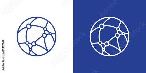 logo design global technology icon vector inspiration minimalist line
