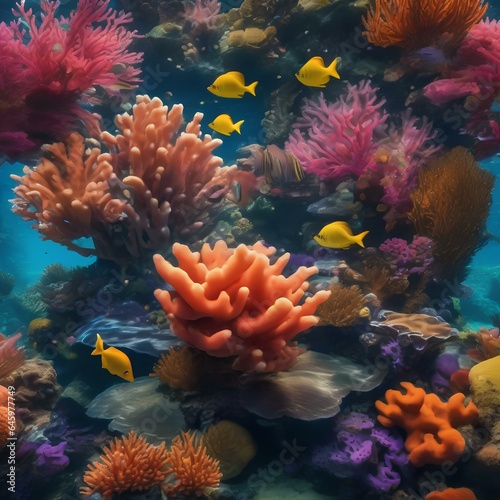 A surreal underwater world with vibrant coral formations and exotic sea creatures2