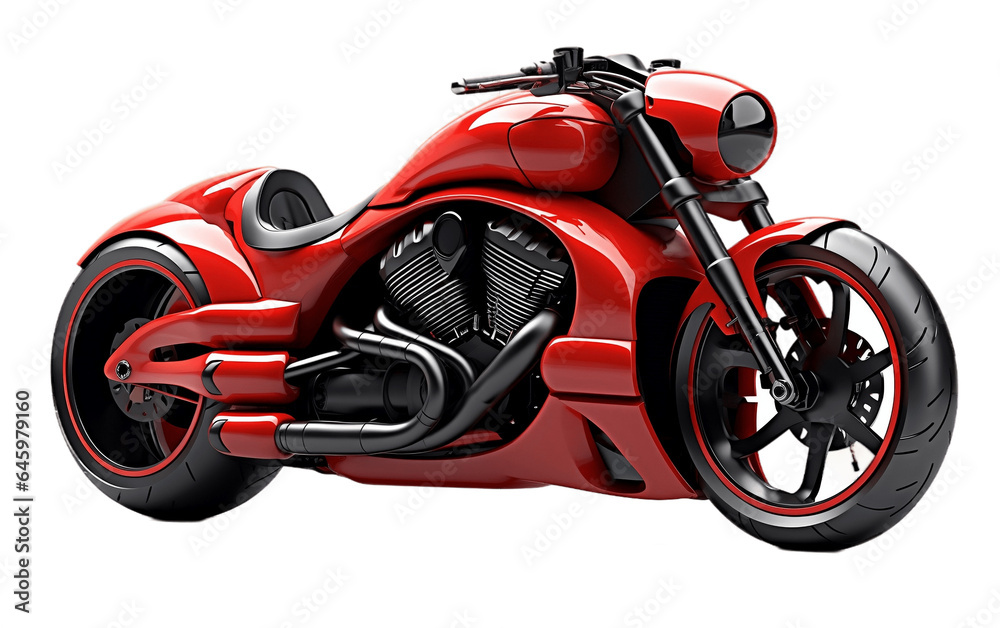 Experience Elegance and Speed on Red Racing Bikes. Isolated on a Transparent Background. Generative Ai