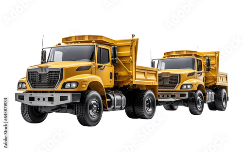 A Comprehensive Portrait Showcasing the Raw Power and Functionality of a Dump Truck on a Transparent Background. Generative Ai