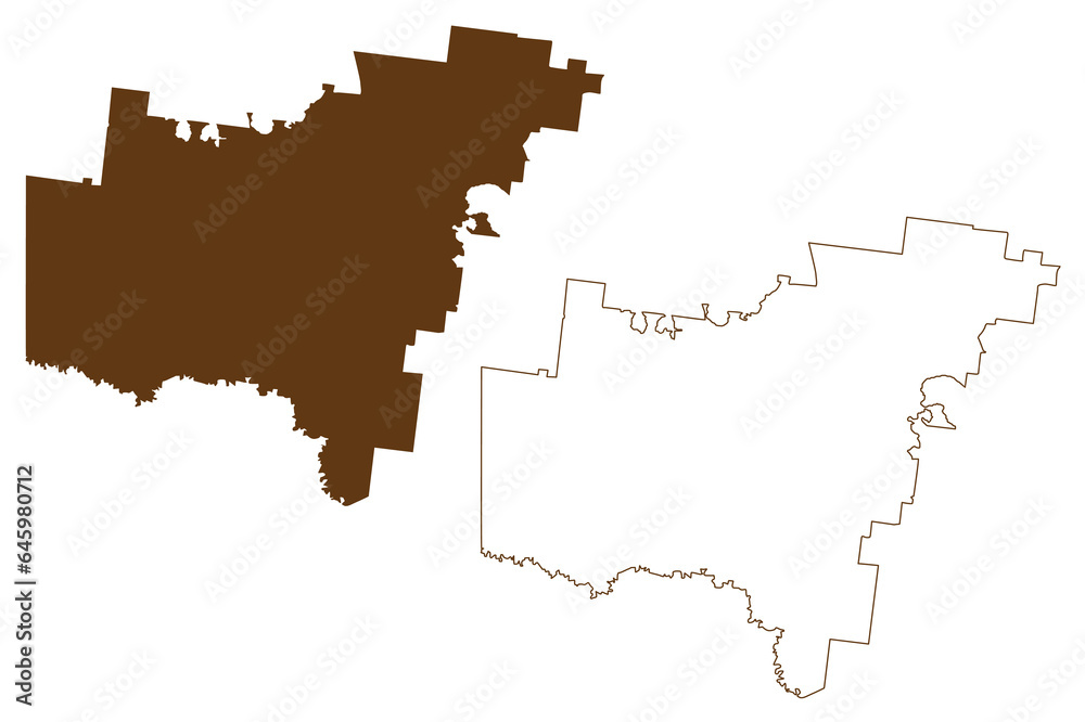 Wentworth Shire (Commonwealth of Australia, New South Wales, NSW) map vector illustration, scribble sketch Wentworth map