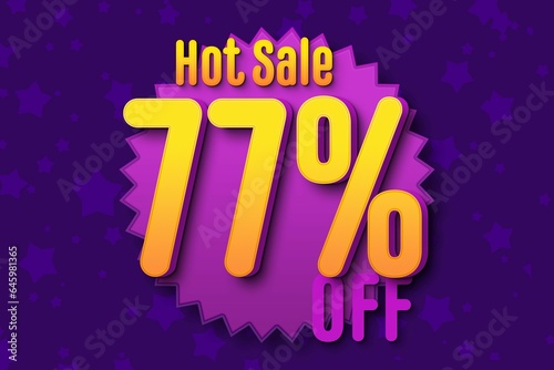77 seventy-seven Percent off super sale black friday shopping halftone. sale offer