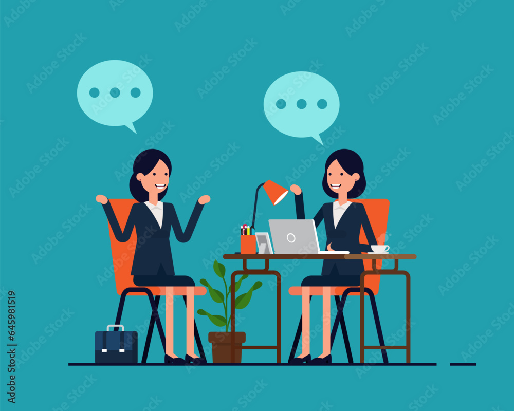 Business person having a job interview. Business vector concept
