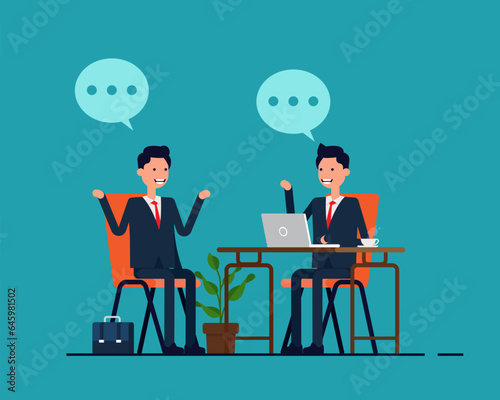 Business person having a job interview. Business vector concept