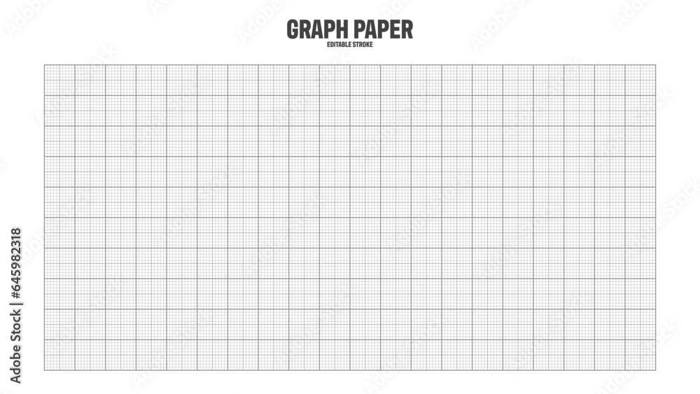 Sheet of graph paper with grid. Millimeter paper texture, geometric pattern. Gray lined blank for drawing, studying, technical engineering or scale measurement. Vector illustration Sheet of graph paper with grid. Millimeter paper texture, geometric pattern. Gray lined blank for drawing, studying, technical engineering or scale measurement. Vector illustration