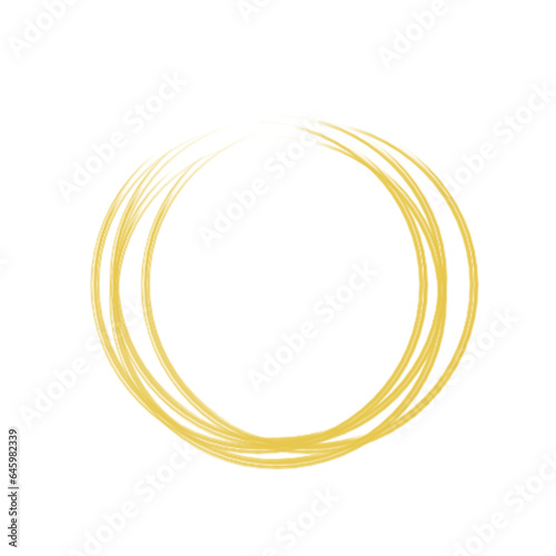 Gold round frame. Geometric line circle design elements. Vector illustration.