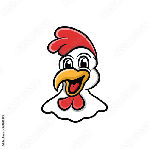 Chicken head cartoon mascot logo