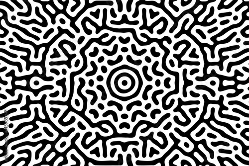 Turing ornament halftone puzzle pattern. bio chain reaction