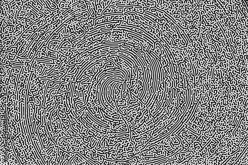 Turing ornament halftone puzzle pattern. generative algorithm reaction diffusion