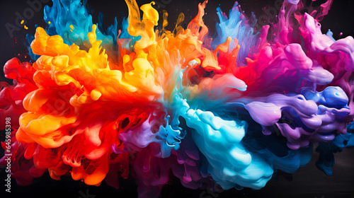 Vivid vortex of color splashes photo