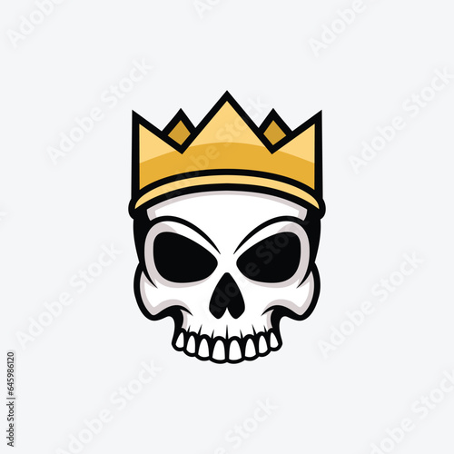 Skull king mascot logo design
