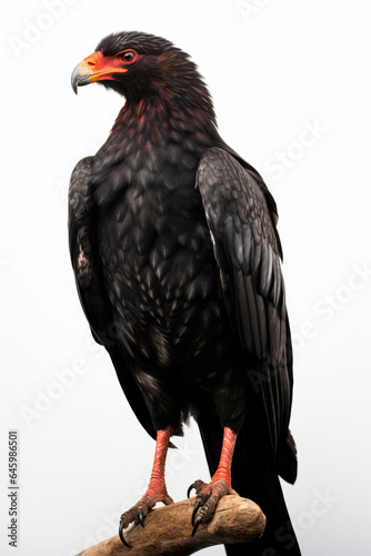 Bateleur Eagle on white background