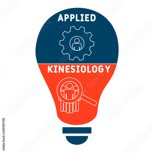 AK - Applied Kinesiology acronym. business concept background.  vector illustration concept with keywords and icons. lettering illustration with icons for web banner, flyer, landing