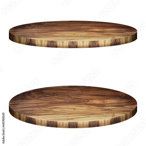 Wood podium 3d design for product display. Mock up for product display on white background.