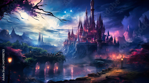 Enchanted castle illuminated by thousands of glowing motes © Nilima