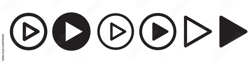 Video play button icon. Multimedia player start or pause button symbol. Forward next clip sign vector. Video play button icon. Multimedia player start or pause button symbol. Forward next clip sign vector.