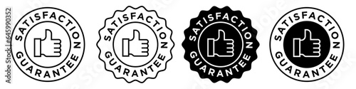 Customer satisfaction guarantee icon. 100% product service quality badge symbol. 100 percent assurance sale mark vector.