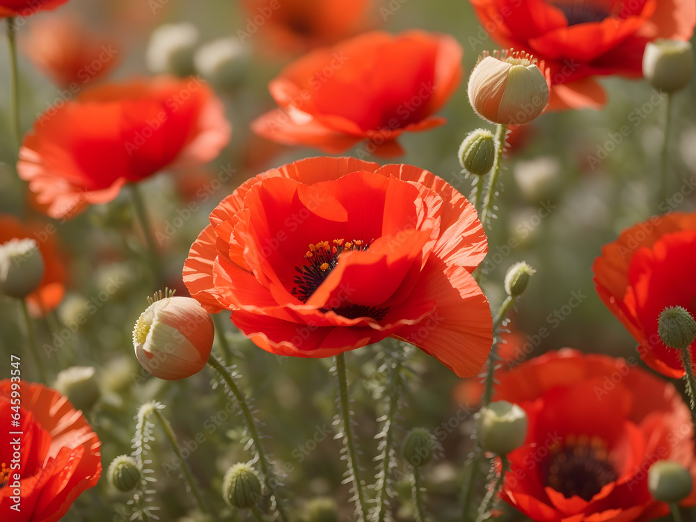 Obraz premium red poppy flower