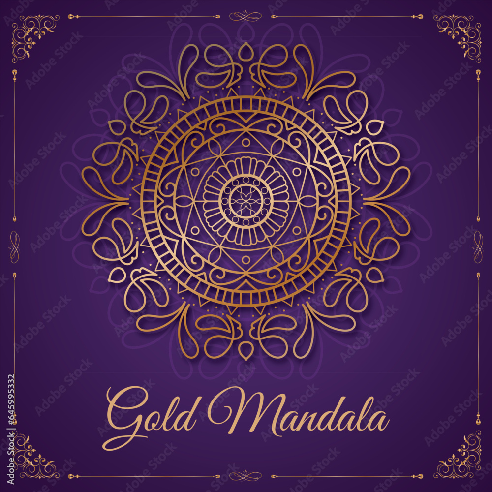 Golden Mandala Art Vector illustration traditional Golden Mandala Art Vector illustration traditional